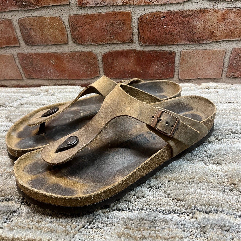 Birkenstock Brown Leather Thong Sandals